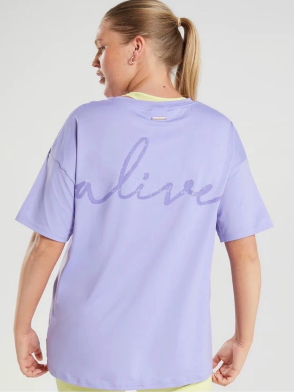 Gymshark x Whitney Simmons Alive Oversized Graphic Tee Lavender Size Small